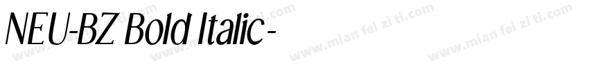 NEU-BZ Bold Italic字体转换
